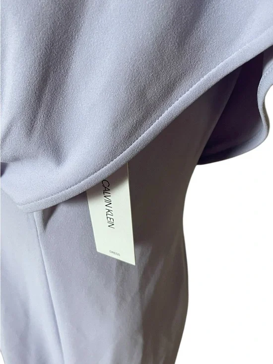 NWT Calvin Klein Women's Lavender Wide Neck Cap Sleeve Back Zip Dress Size 8 - Picture 5 of 9